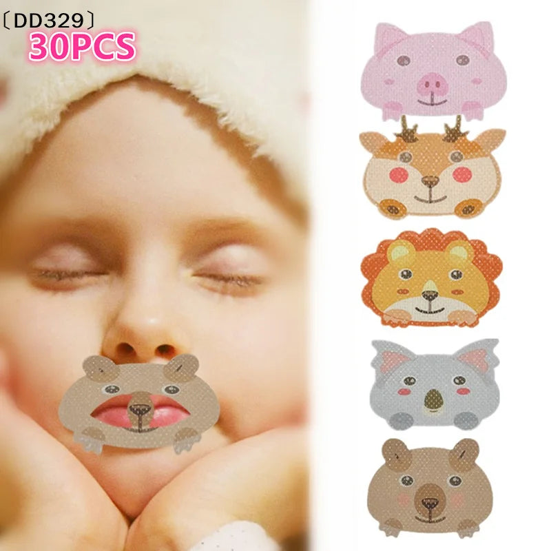 30PCS Kids  Anti-Snoring Stickers Sleeping Closed-mouth Stickers Breathing Correction Patch Shut Up Patch Orthosis Tape〔DD329〕