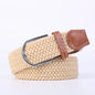 Unisex Elastic Fabric Woven Casual Women Belt Pin Buckle Expandable Braided Stretch Canvas Stylish Leisure Belts for Men