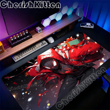 Spider-Man Mouse Pad Laptop HD Anime XXL Keyboard Pad Gamer Cabinet Mousepad PC Gaming Accessories Desk Mat Rubber Big Carpet