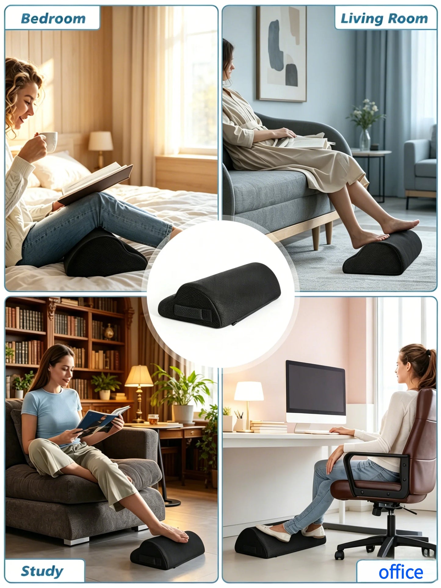 All-Day Comfort Memory Foam Leg Elevation Foot Pillow, Non-Slip Under Desk Foot Rest Stool, Reduce Swelling Foot Support for Hom