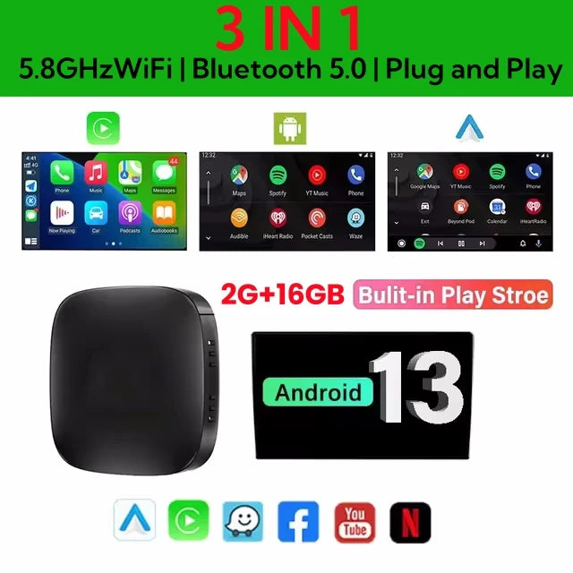 Android 13 Car AI Box Wireless Carplay Adapter Android Auto For Netflix Youtube For Peugeot 208 308 408 508 2008 3008 4008 5008