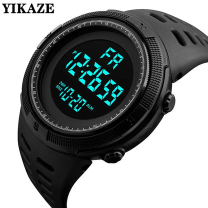 Men Sport Watch Multifunction Military Sports Watch Waterproof Luminous LED Digital Kids Watch Big Dial Student Electronic Watch