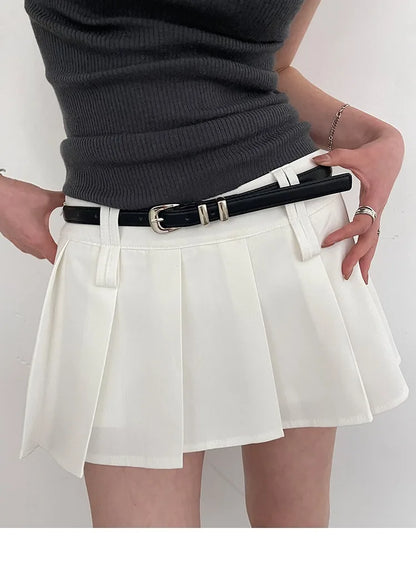 Woman's Fashionable Belts Black Simple Thin PU Belts Trousers Skirt Versatile Belts Student's Casual Belt