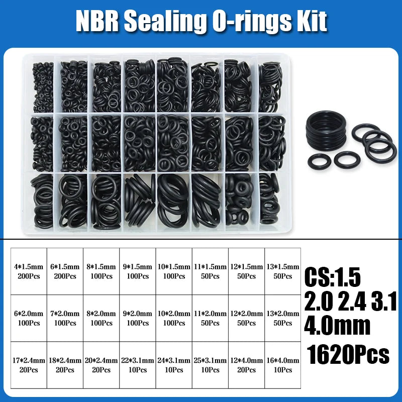 O Ring NBR Seal Washer Plumbing Gasket Thickness 1/1.5/2.0/2.4/3.1/4.0 Nitrile Butadiene Rubber Spacer Oil Resistance Oring Kit