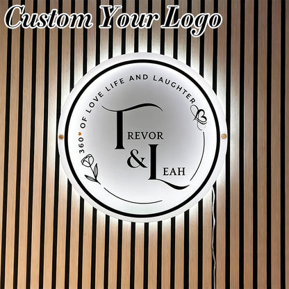 Personalized Business Sign With LED Backlit Floating LED Custom Logo Sign for Beauty Salon ,Office，Spa Illuminated Wall Sign