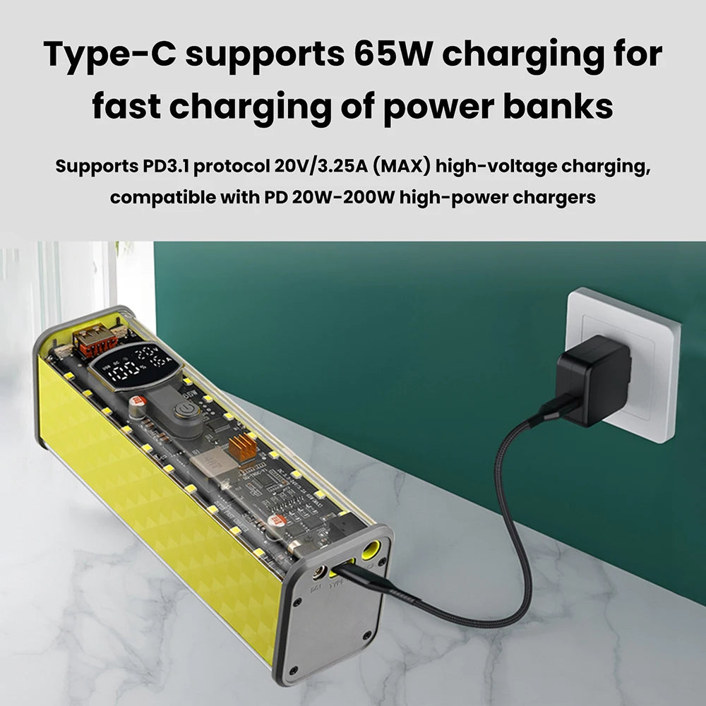 PD65W 45W Super Fast Charging DIY Power Bank Case Weld-Free 8-Cell 18650 Battery Storage Box Daul USB Type C Output