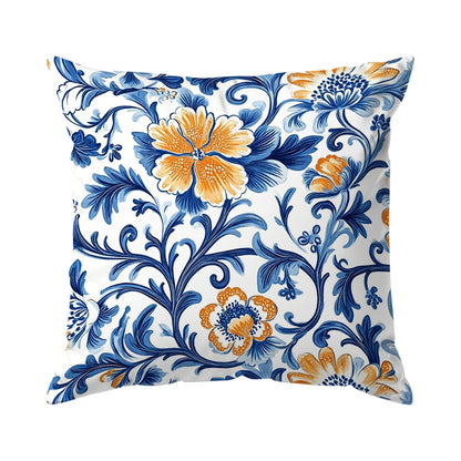 1pcs/4pcs Blue Flower Cushions Pillowcase Polyester Cushion Cover Throw Pillow Pillowcover Home Car Sofa Decor