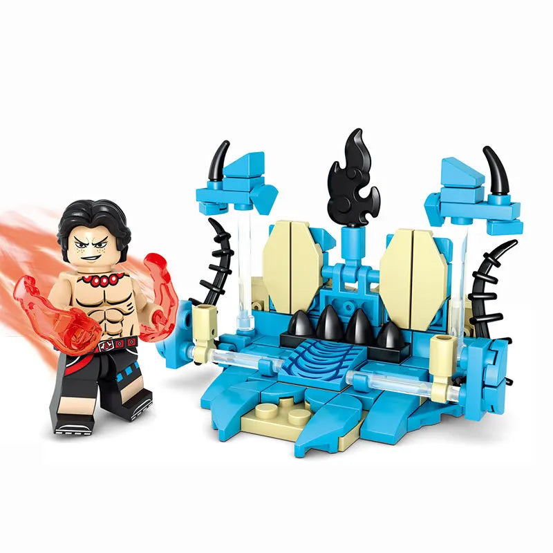 MOC One Piece Building Blocks Blind Box Luffy Kaido Dragon Bricks Model DIY Assemble Blue Dragon Figures Toy Kid Collection Gift