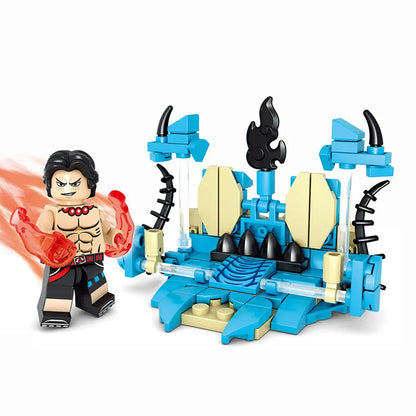 MOC One Piece Building Blocks Blind Box Luffy Kaido Dragon Bricks Model DIY Assemble Blue Dragon Figures Toy Kid Collection Gift