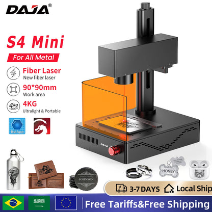 DAJA MINI Portable Fiber Laser Marking Machine High Precision Industrial Business 90*90mm for ALL Metal Jewelry Leather Acrylic