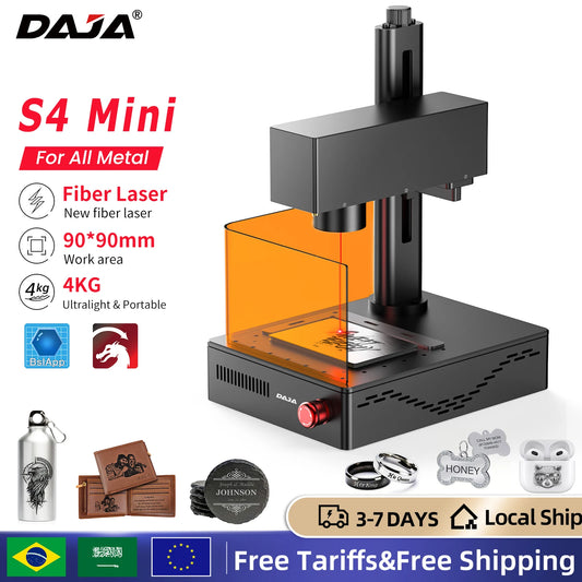 DAJA MINI Portable Fiber Laser Marking Machine High Precision Industrial Business 90*90mm for ALL Metal Jewelry Leather Acrylic