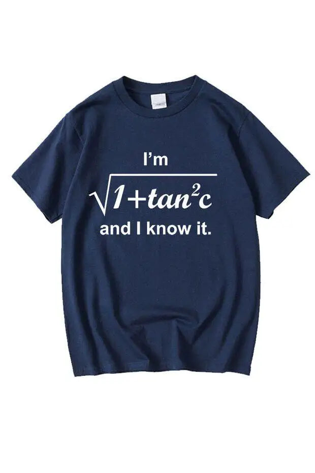 Mathematical Formula Tanc Pure Cotton Printed Fashionable Men's and Women's Short Sleeved Summer New Personalized Casual T-shirt