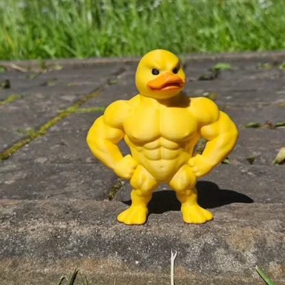 Muscle Duck Statue -3D Desktop Decor Cute Bookshelf Whimsical Figurine Multifunctional Indoor/Outdoor Decoration, Home Accessory