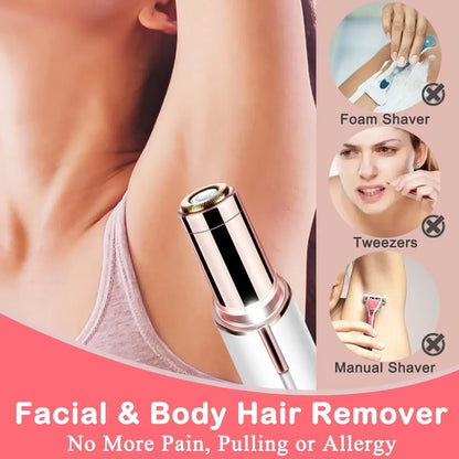 1-Pack Women Electric Lipstick Shaped Portable Trimmer Painless Effective Facial Hair Removal for Shaving Beauty Shaver Tool