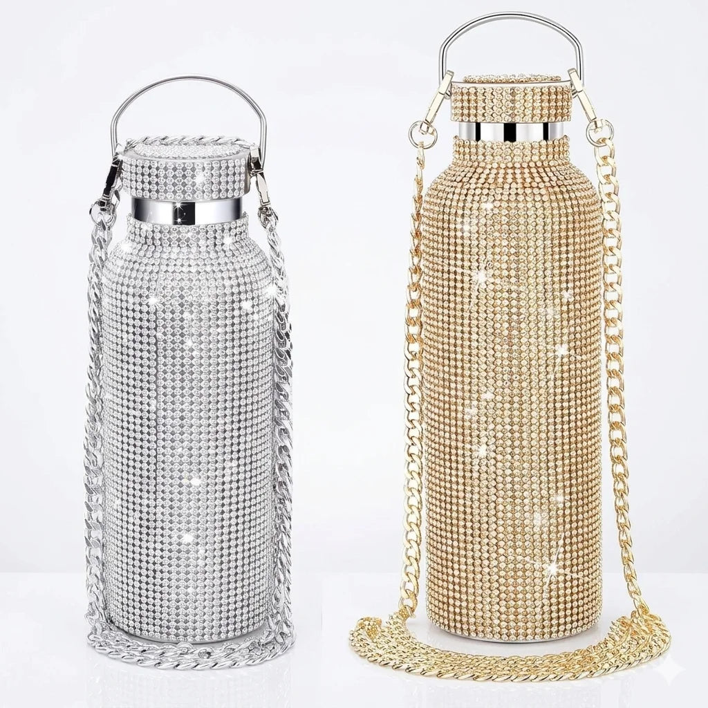 Bling Water Bottle Rhinestone, Diamond Glitter Cup, Stainless Steel Thermal Bottle, Refillable Water Bottle, Water Bottle