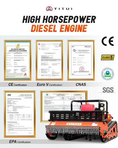 Customized diesel lawn mower that can climb slopes GPS all terrain tracked lawn mowing robot