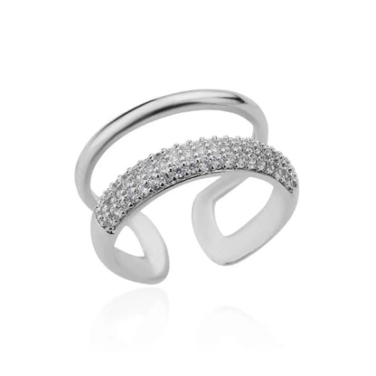 Blue Zircon Crown Rings For Women Stainless Steel Gold Color Adjustable Crown Ring 2026 Trend Design Female Wedding Jewerly Gift