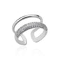 Blue Zircon Crown Rings For Women Stainless Steel Gold Color Adjustable Crown Ring 2026 Trend Design Female Wedding Jewerly Gift