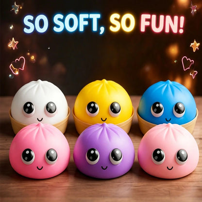 Mystery Blind Box 8.5cm Unicorn Bao Bun Squishy With Steamer Eye Popping Jelly Beads Squeeze Surprise Party Favor Novelty Prop
