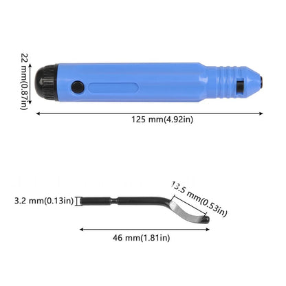 Metal Deburring Tool Kit Burr Remover Hand Tool Anti-Slip Handle with 10pcs Sharp Deburring Blades for Copper Wood Plastic