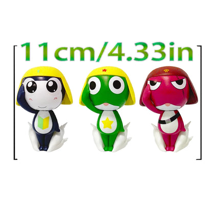 11cm Keroro Gunso Anime Figure - Sergeant, Private Second Class, Corporal I Cute PVC Model, Desktop OrnamentGift & Collectible