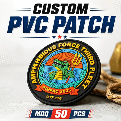 Wholesale Custom PVC Patch 3D Rubber Soft Badges Personalised Logo with Hook&Loop Backing Tactical Patches for Clothing Bags
