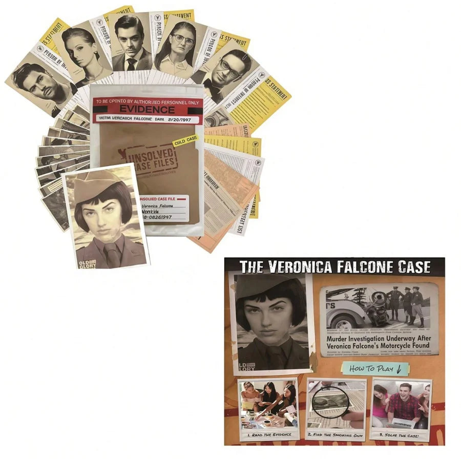 Unsolved Mysteries Case Files Game, a Murder Mystery Card Game, Perfect for Holiday Parties and Gatherings.