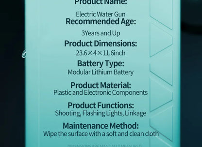 MK9 Children Pulse Electric Water Gun Automatic Water Absorption Induction Flash Light Water Blaster Summer Outdoor Toy for Kids