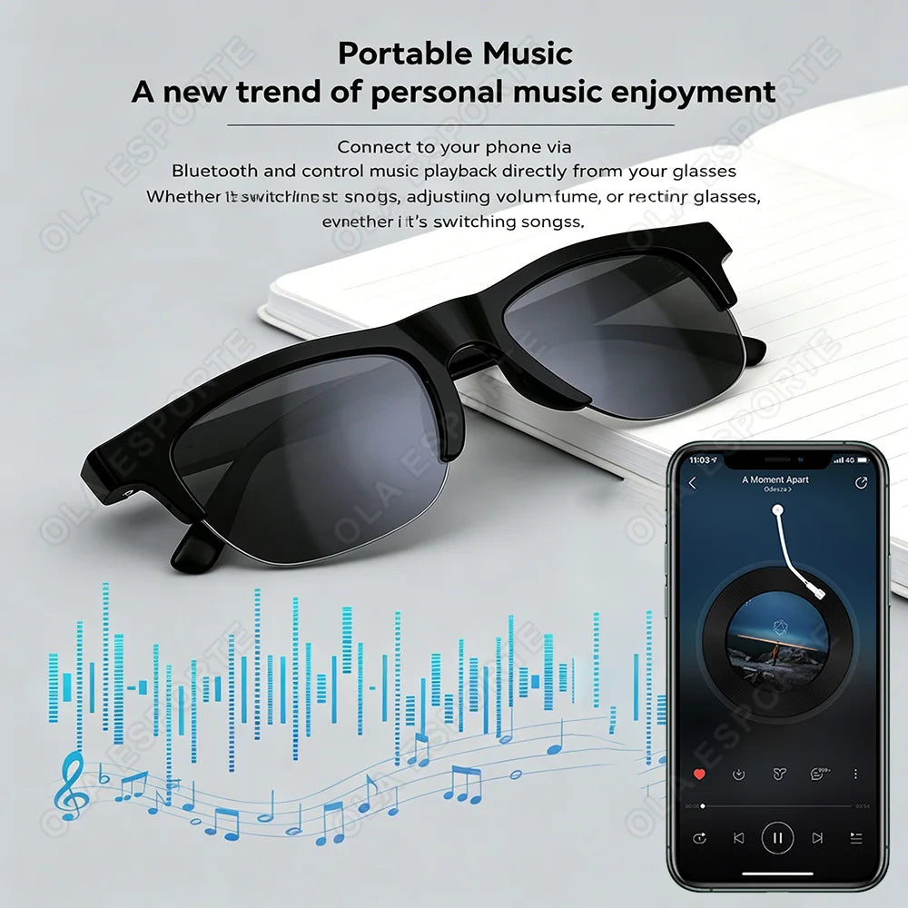 Smart Bluetooth Glasses Touch Control Hands-Free Calls Music Remote Camera Voice Assistant for Travel Sports Sunglasses 2026 New