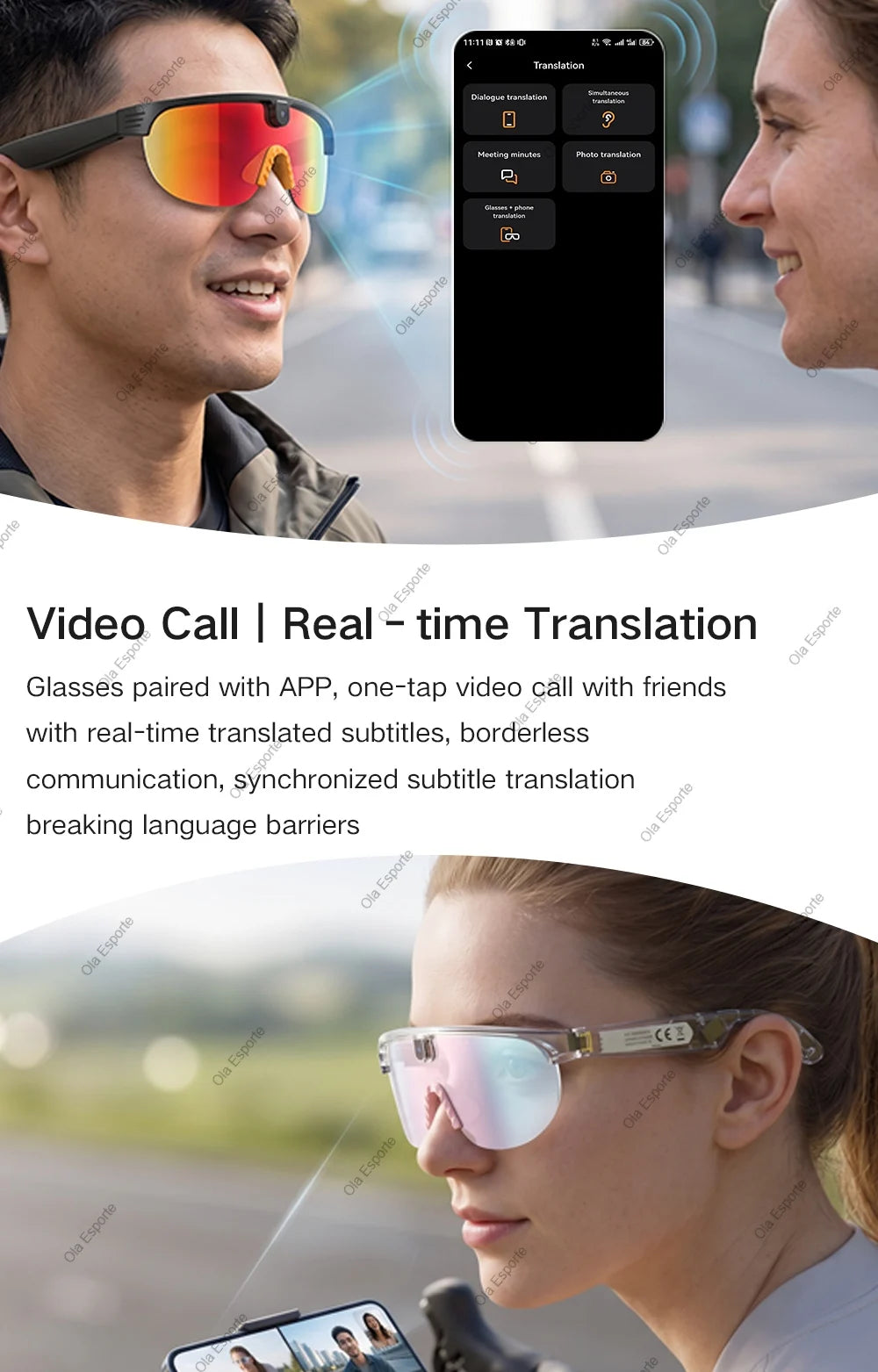 2026 New AI Bluetooth Smart Glasses Camera 1200P Video 4K Anti-shake Cycling Ridi Sports Glasses Dual Mic Windproof Goggles Q01