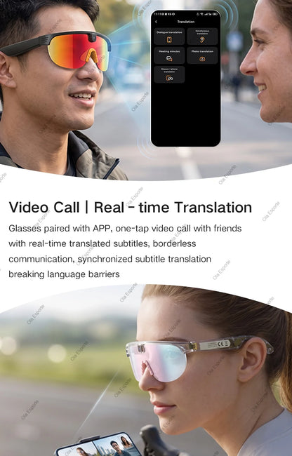 2026 New AI Bluetooth Smart Glasses Camera 1200P Video 4K Anti-shake Cycling Ridi Sports Glasses Dual Mic Windproof Goggles Q01