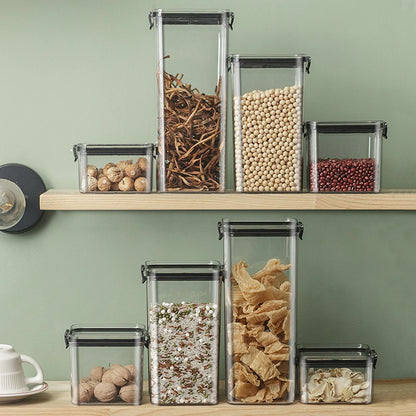 Kitchen Sealed Jars Large Capacity Grain Organizer Plastic Sealed Tank Moisture-proof Kitchen Storage Box Seasoning Jars Set New