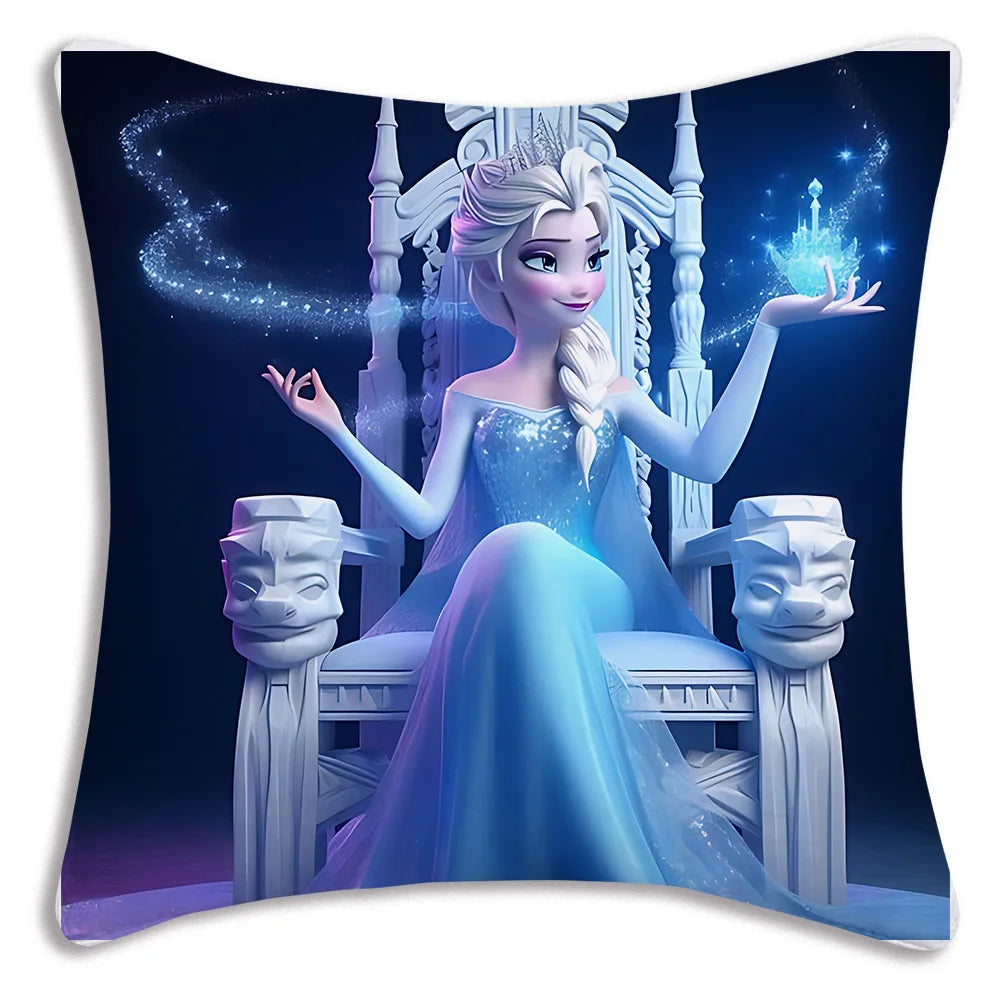 Cute Cartoon Frozens Elsas Pillow Covers Cartoon Sofa Decorative Home Double-sided Printing Short Plush Cute Cushion Cover