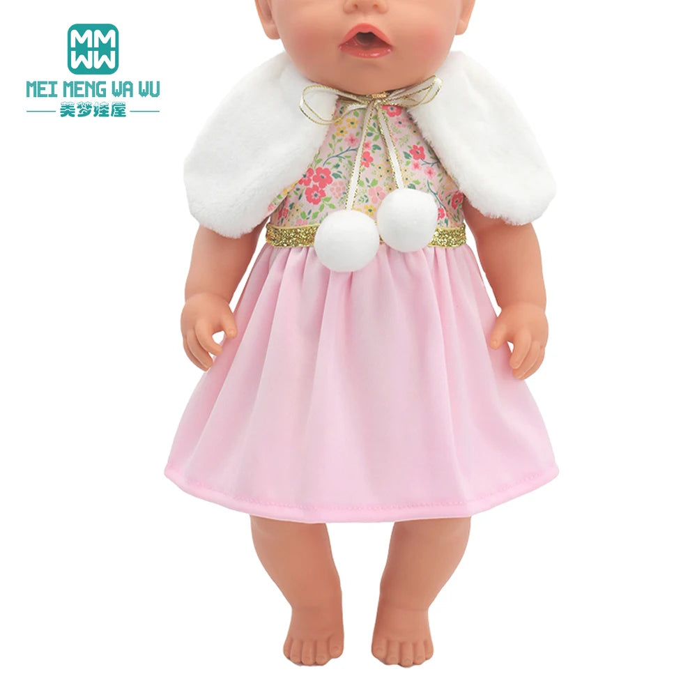 Fits 17-18inch American Doll and New Born Doll Clothes Fashion Dresses, Hooded Jumpsuit, Cardigan Strap Skirts Toys Gifts