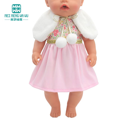 Fits 17-18inch American Doll and New Born Doll Clothes Fashion Dresses, Hooded Jumpsuit, Cardigan Strap Skirts Toys Gifts