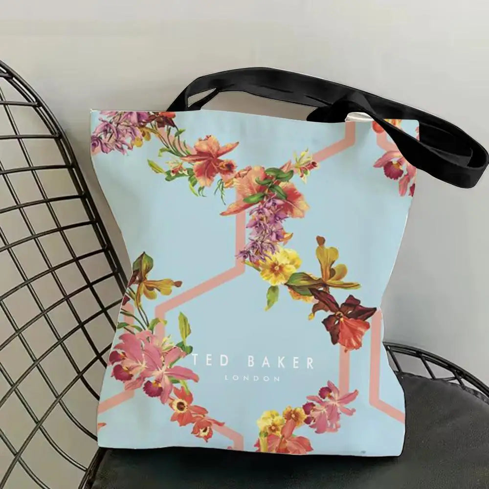 Fashion T-TED B-BAKERs Storage Bags Canvas Double-Sided Print Fashion Shoulder Tote Shopping Bag Gift Eco Handbags
