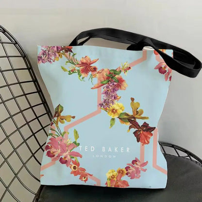 Fashion T-TED B-BAKERs Storage Bags Canvas Double-Sided Print Fashion Shoulder Tote Shopping Bag Gift Eco Handbags