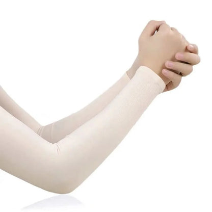UV  Ice Silk Hand Protector Cover Long Gloves Sunscreen Half Finger Sleeves For Sunbathing Hiking Summer