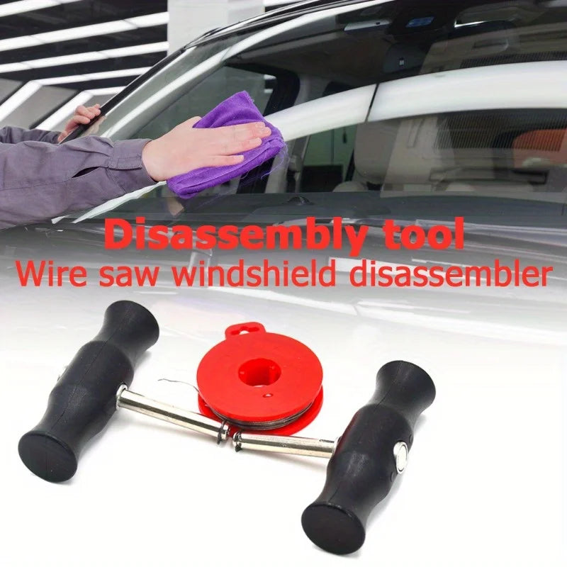 3pcs A Set Car Auto Windshield Removal Tool Windscreen Window Glass Cutting Wire & Handles Car Accessories