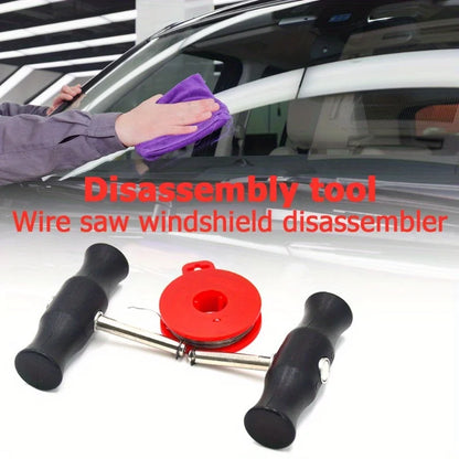 3pcs A Set Car Auto Windshield Removal Tool Windscreen Window Glass Cutting Wire & Handles Car Accessories