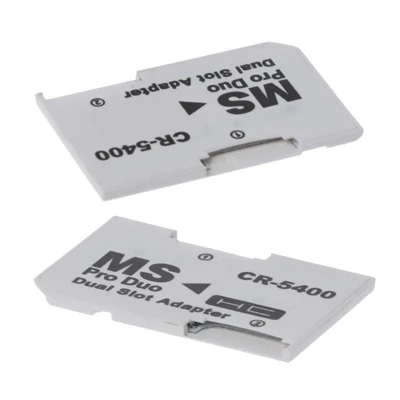 Dual TF to Memory Stick MS Pro for Duo for PSP Card Dual 2 Slot Adapter Converter for PSP, White Drop Shipping