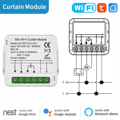 TNCE TUYA WIFI/Zigbee Switch Light Curtain Dimmer Smart DIY MINI Module, 2-way Control Breaker, Voice with Alexa Google Home