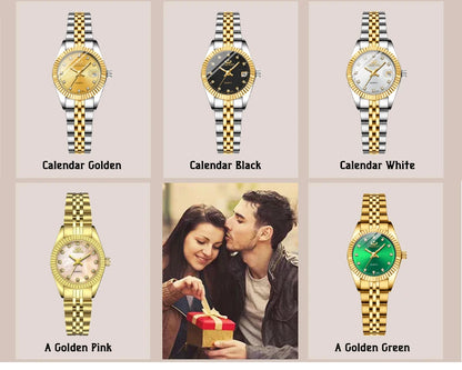 CHENXI Hot Sale Luxury Women's Golden Stainless Steel Small Dial Watch Quartz Charm Dress Trendy Wristwatch for Fashion Lady