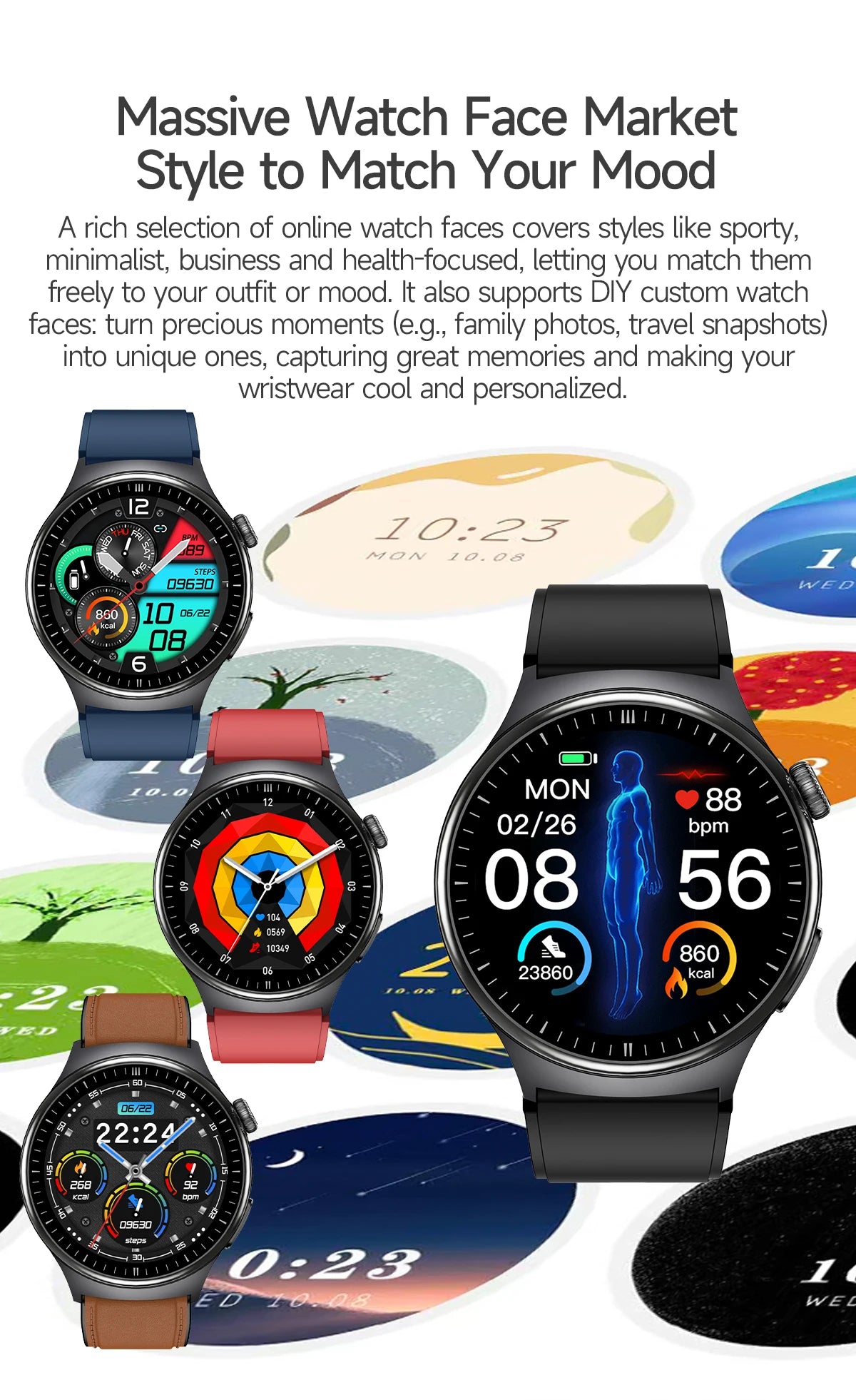 2026New Nursing Grade Health Smartwatches For Men Women Precision Detection Heart Rate Blood Fats Uric Acid ECG+PPG Smart Watch