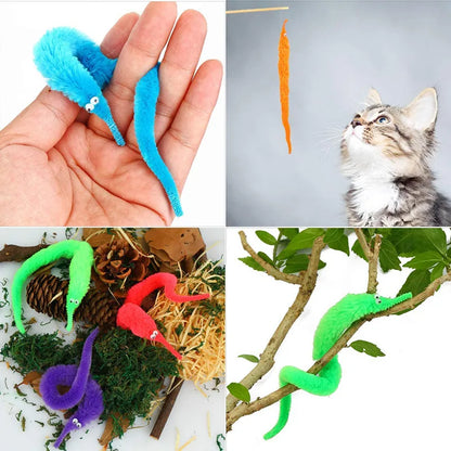 Fuzzy Magic Worm Trick Toys For Kids Wiggly Twisty Worm On a Invisible String Carnival Party Favors Children Magic Props