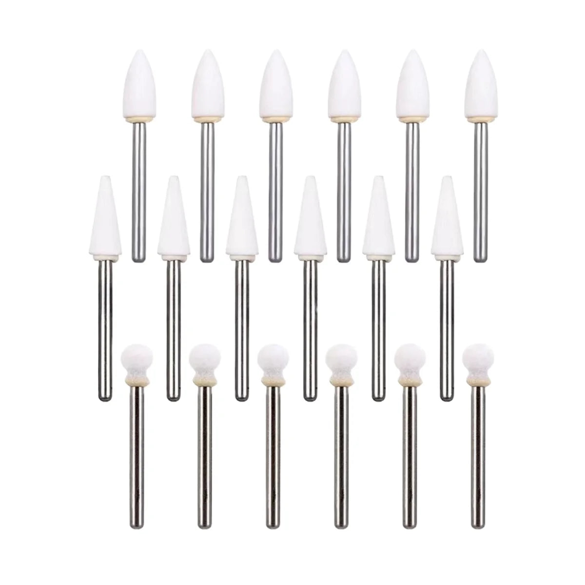 JUMTOP 12Pcs/Bag Dental Flame Cone Round White Stone Polisher FG Burs