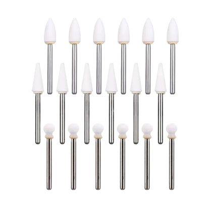 JUMTOP 12Pcs/Bag Dental Flame Cone Round White Stone Polisher FG Burs