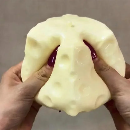 Cheese Cube Pressure Ball Large Cheese Deformable Squeeze Ball No Bounce Fidget Toy Sensory Anti Pressure Christmas Gift