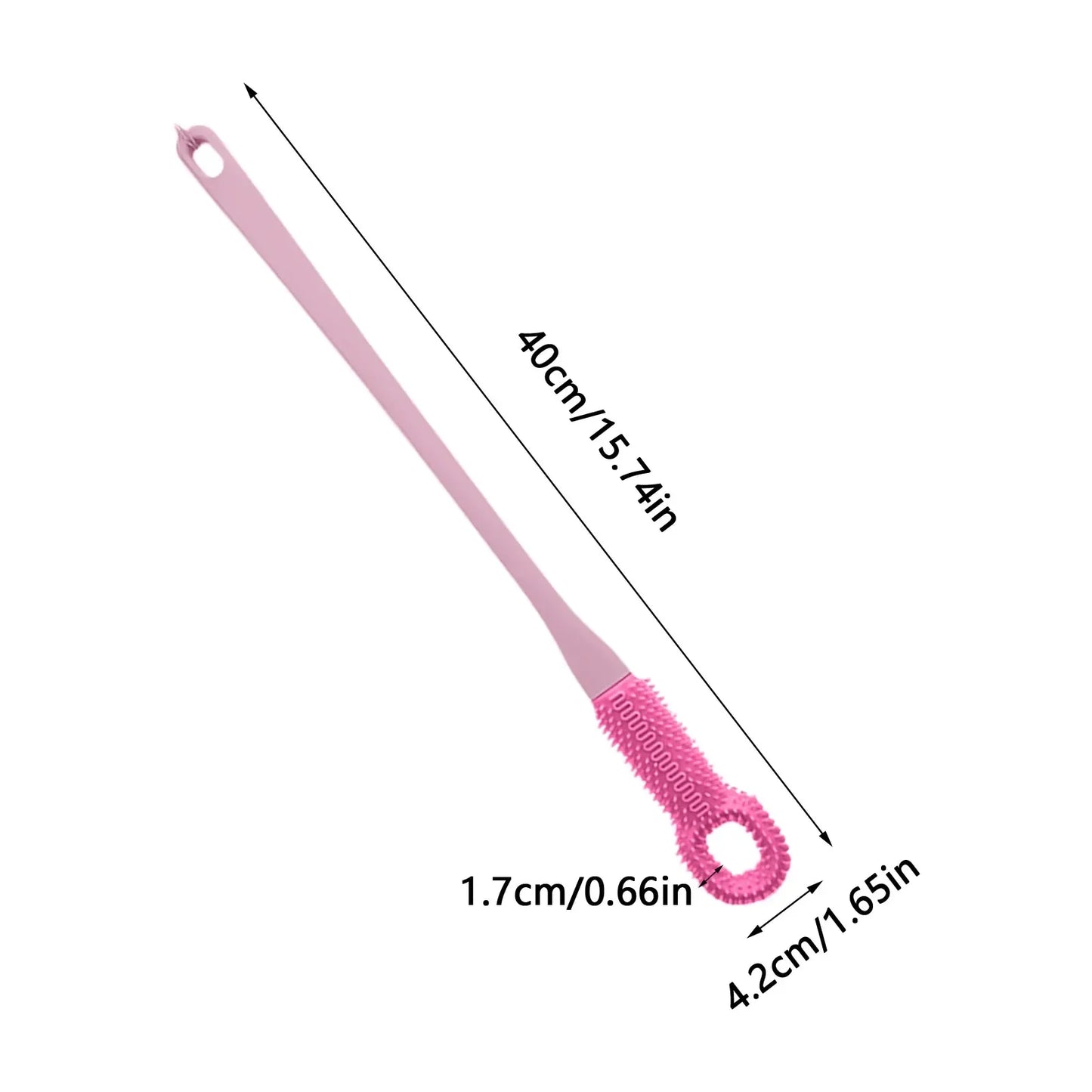 1pc Comfort Silicone Brush Long Handle Hand Brush Long Haired Toe Seam Soft Rubber Toe Gap Brush Daily Shower Foot Care Tools