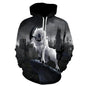 2023 Men's Oversized Hoodie 3D Wolf Animals Pattern Ferocious Warrior Fashion Sweatshirt Loose Street Funny Tracksuits Fitness